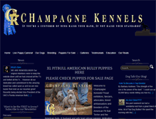 Tablet Screenshot of champagnekennels.com